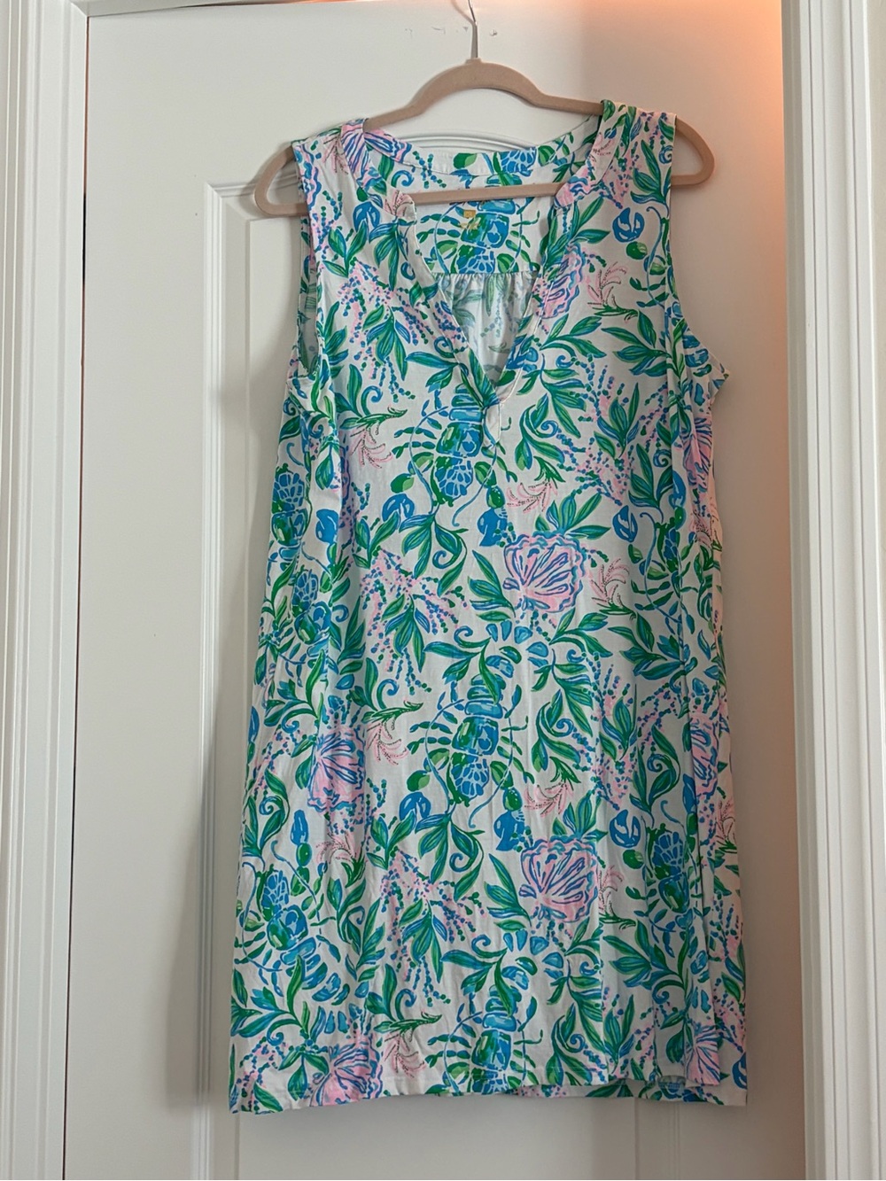 Lilly Pulitzer Green, Blue, Pink Floral Sleeveless Shift Dress